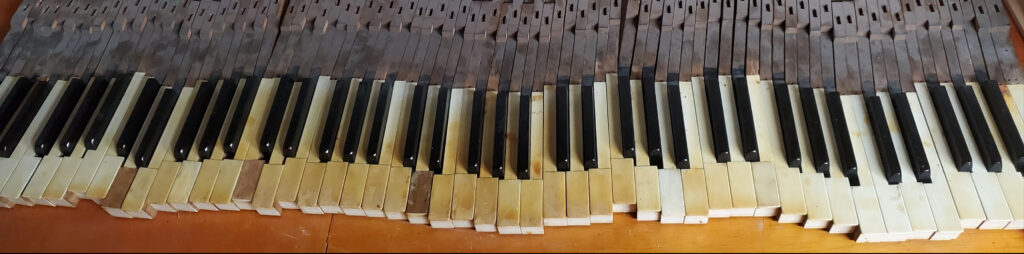 Antique upright keys before replacement