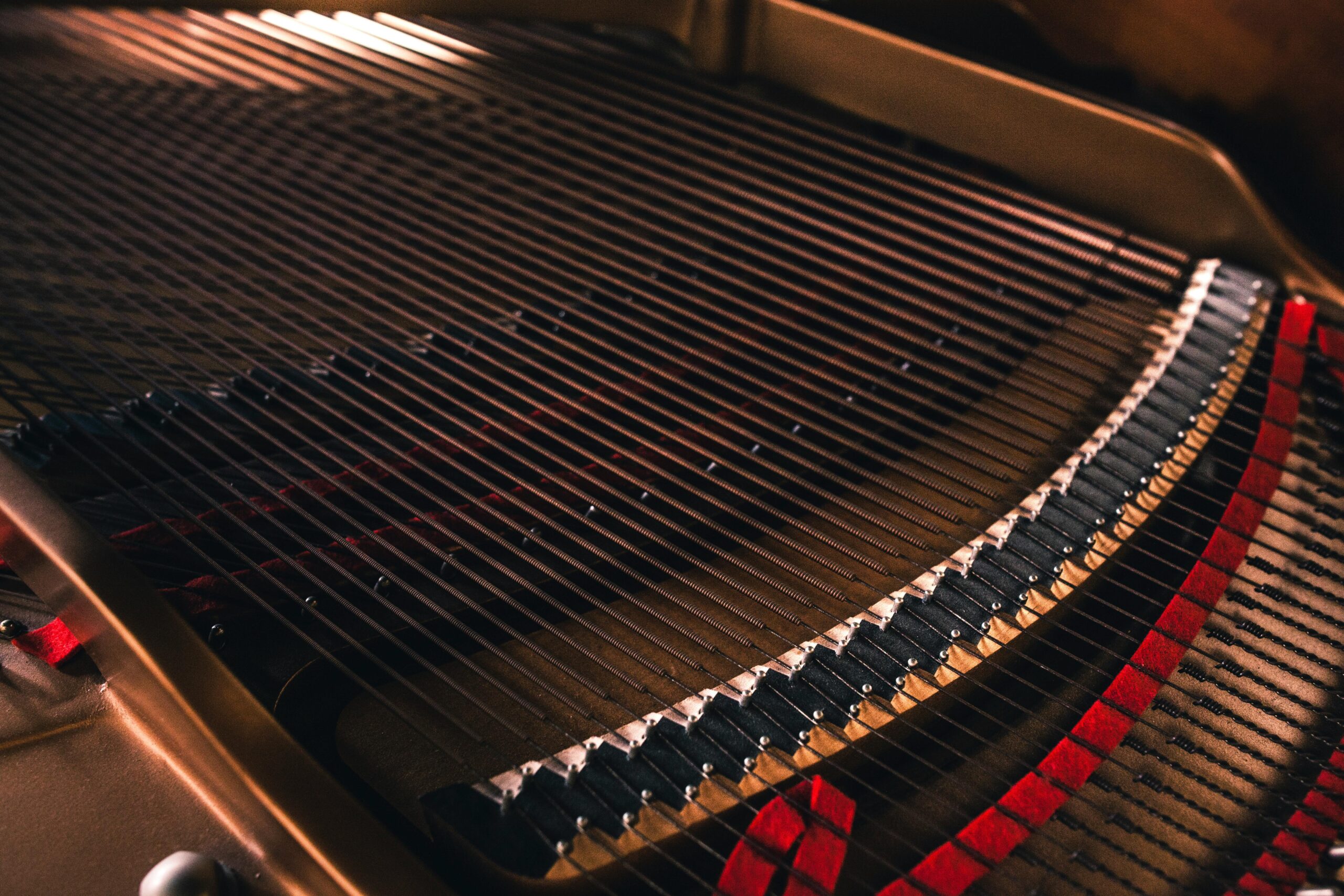 Inside of a grand piano